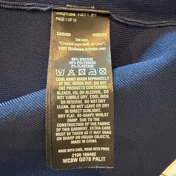 Ted Baker London Color Block Ribbed Long Sleeve Midi Dress 45238 - Picture 8 of 9